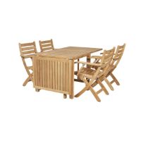 Bild von Mandalay Cambridge Klapptisch L: 200 cm und 4 Dian Stühle M. Armlehnen – Teak