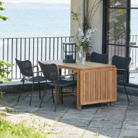 Bild von Mandalay Cambridge Klapptisch L: 200 cm und 4 Marguerit String Chairs – Teak