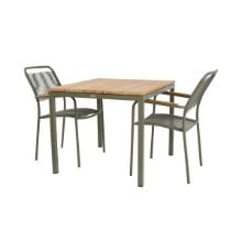 Bild von Mandalay Toscana Gartentisch L: 82 cm und 2 Verona Gartenstühle - Olivgrün