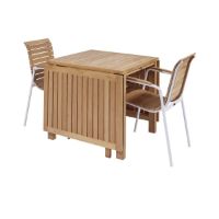 Bild von Mandalay Cambridge Klapptisch L: 200 cm und 2 Bellevue Stühle – Teak/Weiß