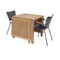 Bild von Mandalay Cambridge Klapptisch L: 200 cm und 2 Marguerit String Chairs – Teak