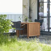 Bild von Mandalay Cambridge Klapptisch L: 200 cm und 2 Marguerit String Chairs – Teak