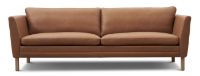 Bild von Mogens Hansen MH 2301 3-Personen-Sofa (2-teilig) L 222 cm – Gefion Semianilin-Leder/Cognac Nr. 15/Seifenbehandelte Eiche