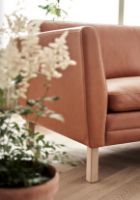 Bild von Mogens Hansen MH 2301 3-Personen-Sofa (2-teilig) L 222 cm – Gefion Semianilin-Leder/Cognac Nr. 15/Seifenbehandelte Eiche