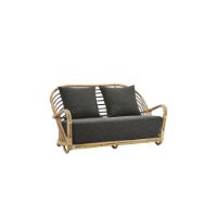 Bild von Sika Design Charlottenborg Außenbereich 2-Pers. Sofa B: 136 cm – Natürliches Alu-Rattan/Tempotest Schwarz