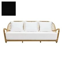 Bild von Sika-Design Charlottenborg Außenbereich 3-Pers. Sofa B: 199 cm – Natürliches Alu-Rattan/Tempotest Schwarz
