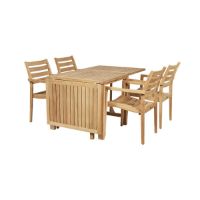 Bild von Mandalay Cambridge Klapptisch L: 200 cm und 4 York Stühle – Teak