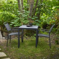 Bild von Mandalay Elba Gartentisch L: 65 cm und 2 Verona Gartenstühle – Anthrazit