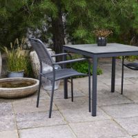 Bild von Mandalay Elba Gartentisch L: 82 cm und 2 Verona Gartenstühle – Anthrazit