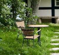 Bild von Mandalay Daisy Couchtisch Ø70 cm Inkl. 2 Gartenstühle Gartenmöbel-Set - Anthrazit/Teak