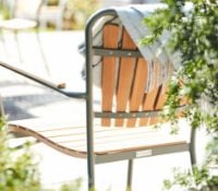 Bild von Mandalay Daisy Cafétisch Ø70 cm Inkl. 2 Gartenstühle Gartenmöbelset - Olivgrün/Teak