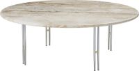 Bild von GUBI IOI Couchtisch rund Ø: 100 cm - Chrom/Messing Kugel/Geriffeltes Beige