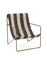 Bild von Ferm Living Desert Loungesessel 63x77,5 cm - Oliv/Off-White/Schokolade