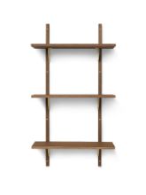 Bild von Ferm Living Sector Regal Triple Narrow 54x102 cm - Geräucherte Eiche/Messing