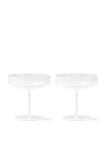 Bild von Ferm Living Ripple Champagneruntertasse 2er Set Ø: 10,5 cm - Milchglas