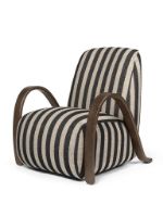 Bild von Ferm Living Buur Loungesessel Louisiana H: 87 cm - Dunkel gebeizte Eiche/Sand/Schwarz