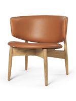 Bild von Ferm Living Herman Loungesessel H: 71 cm – Eiche/Envy Cognac Leder

