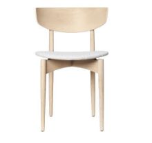 Bild von Ferm Living Herman Esszimmerstuhl Gepolsterter Sitz H: 75,5 cm - Weiße Buche/Off-White Soft Bouclé