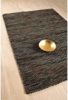 Bild von HC Carpets Bali handgewebter Kelim-Teppich 140 x 200 cm – Schwarz Multi