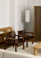Bild von Fredericia Furniture 2226 Der spanische Stuhl von Børge Mogensen – Dunkelbraunes Leder/Walnuss
