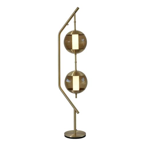 Rubn Monroe Gulvlampe H: 166 cm - Messing/Brun Glas