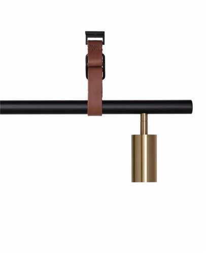 Rubn Long John Pendant 6 B: 220 cm - Messing/Sort/Brun læder