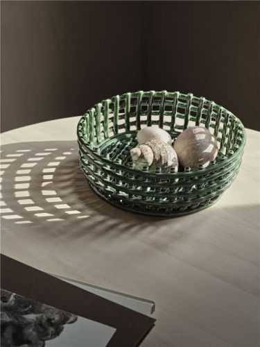 Ferm Living Keramik-Mittelstück Ø: 29 cm - Smaragdgrün