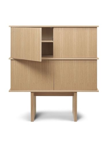 Ferm Living Stelzen-Sideboard Doppelt - Natürliche Eiche