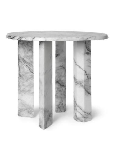 Ferm Living Taula Side Table H: 45 cm - White/Charcoal 