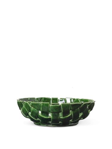 Ferm Living Plait Bowl Ø: 30 cm - Emerald Green
