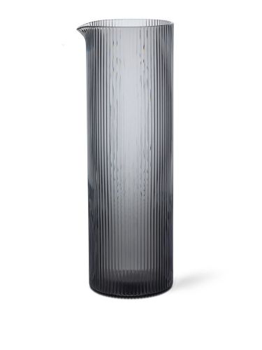 Ferm Living Ripple Water Jug H: 25,5 cm - Smoked Grey