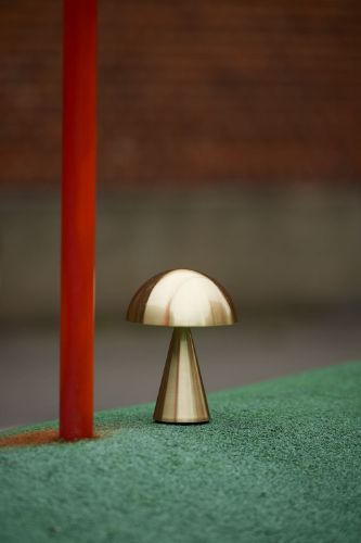 Hübsch Mush Transportabel Lampe H: 20 cm - Messingfarvet