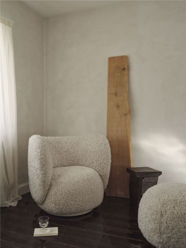 Ferm Living Rico Puf Ø: 60 cm - Mondlicht