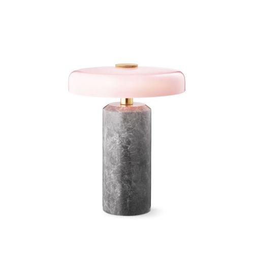 Design By Us Trip Tragbare Lampe H: 21 cm – Silbermarmor/Rose