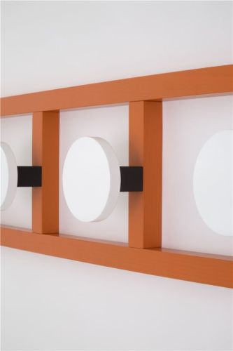 raawii Haken 4 Medium B: 75,9 cm - Orange/Weiß
