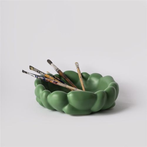 Rohes Wolken-Mittelstück Ø: 32 cm – Schlehengrün
