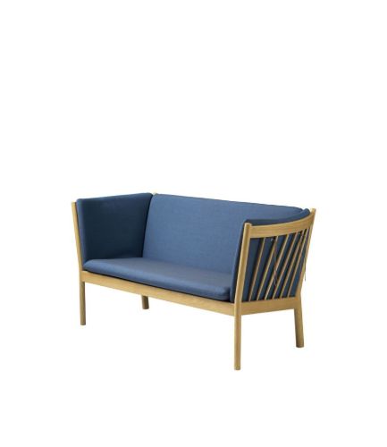 FDB Møbler J148 2-Personen-Sofa Erik Ole Jørgensen L: 153 cm – Natureiche/Dunkelblau