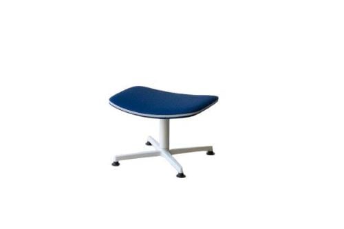 raawii Arba Ottoman H: 35 cm -Light grey base / blue fabric