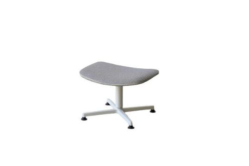 raawii Arba Ottoman H: 35 cm -Light grey base / re-wool grey fabric
