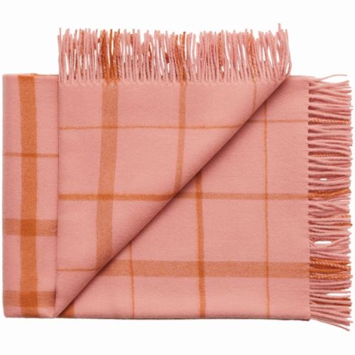 Silkeborg Uldspinderi Warp and Weft Love Plaid 130x190 cm - Coral/Amber