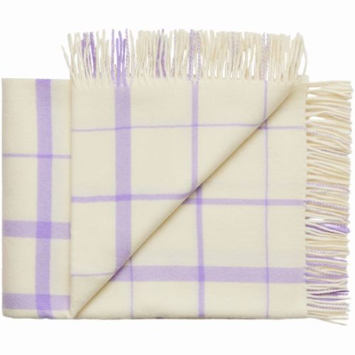Silkeborg Uldspinderi Warp and Weft Vibrant Plaid 130x190 cm - Raw White/Lilac