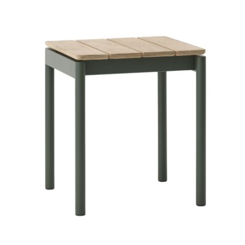&Tradition Ville AV47 Outdoor Stool H: 46 cm - Bronze Green/Teak 