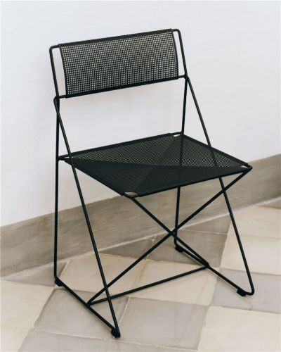HAY X-Line Stuhl SH: 46 cm - Schwarz pulverbeschichteter Stahl