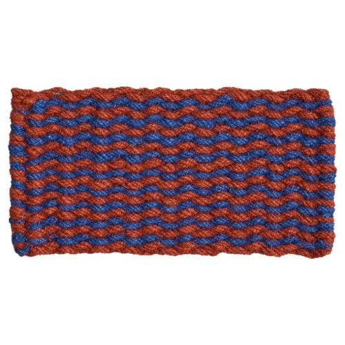 HAY Coco Door Mat Stripe/Wave 80x40 cm - Brown/Navy