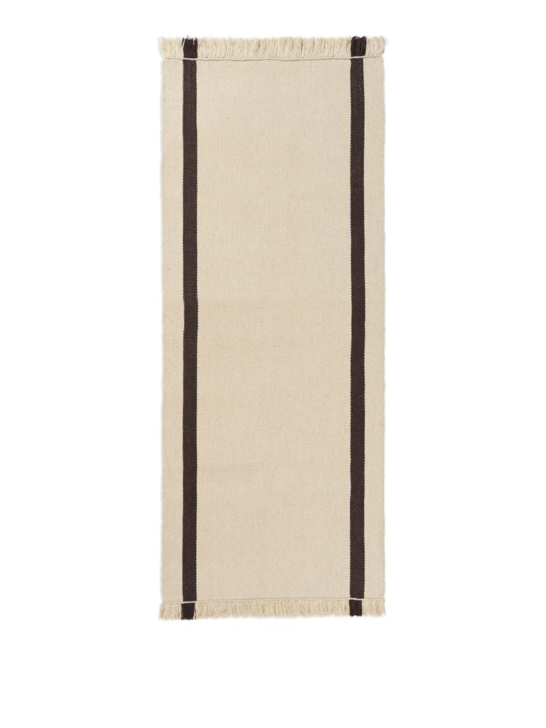 Bild von Ferm Living Calm Kelim Läufer 80x200 cm - Cremeweiß/Kaffee