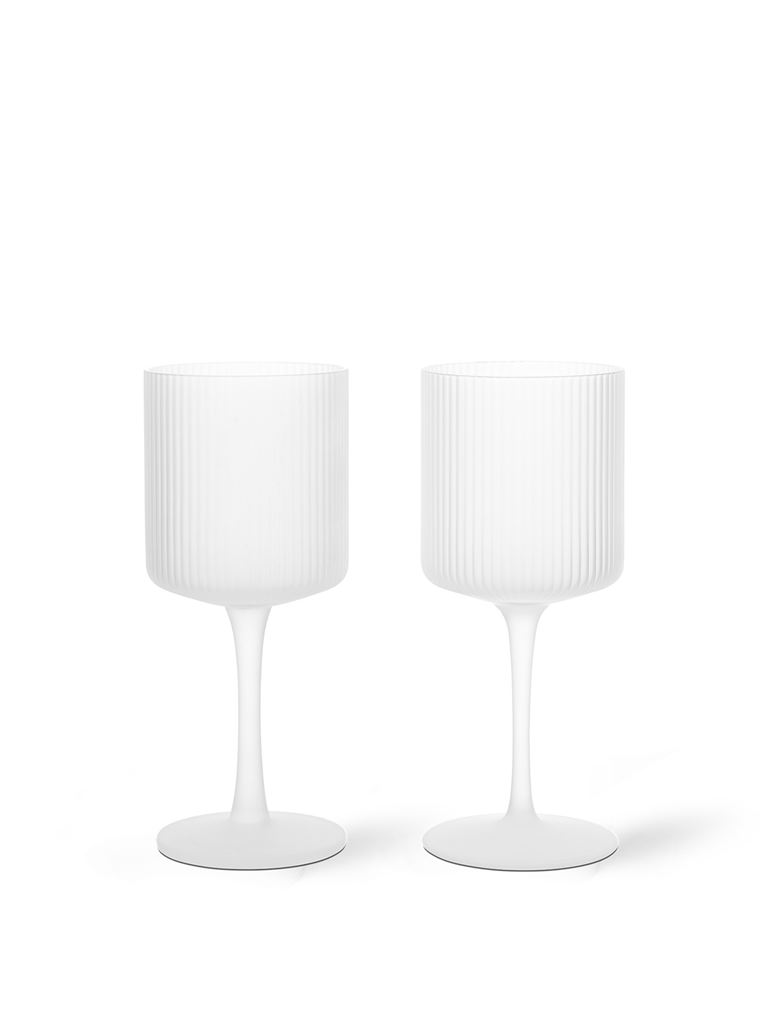 Bild von Ferm Living Ripple Weißweingläser H: 16,8 cm - 2er-Set - Mattiert