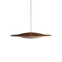 Bild von Piet Hein Sinus-Wood 550 Pendelleuchte Walnuss-Opalglas LED 10,5W Ø: 55 cm - Cremeweißes Textilkabel