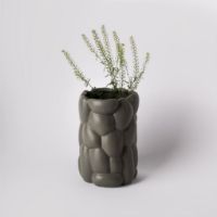 Bild von raw Cloud Große Vase H: 22 cm – Rauchgrün