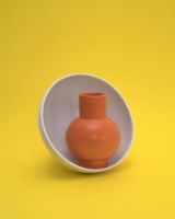 Bild von raawii Strøm Große Vase H: 24 cm – Leuchtendes Orange