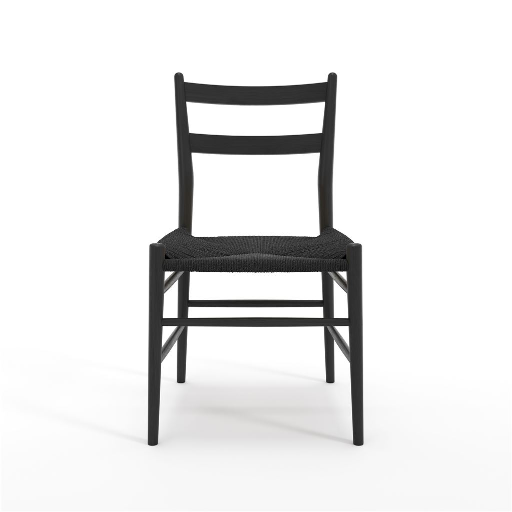 Bild von Sibast Furniture No 59 Dining Chair SH: 45 cm - Sort Bøg/Papercord Webbing Sort